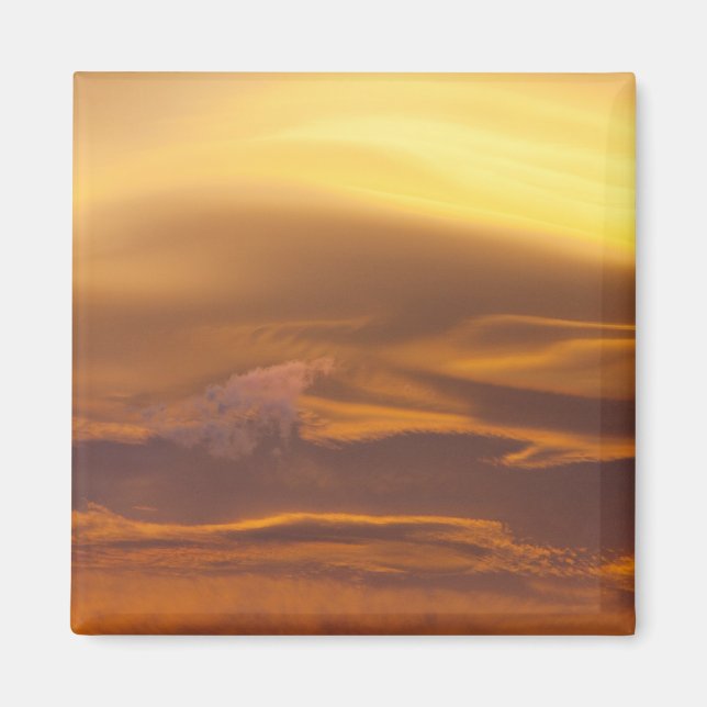 Lenticuläre Wolke bei Sonnenuntergang Magnet (Vorne)