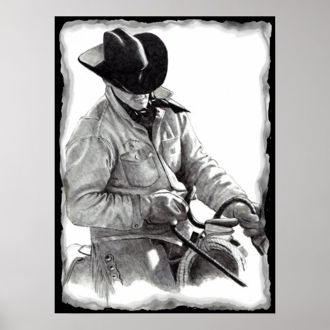 L'ENTRAÎNEUR DE CHEVAL au crayon, affiche (Devant)
