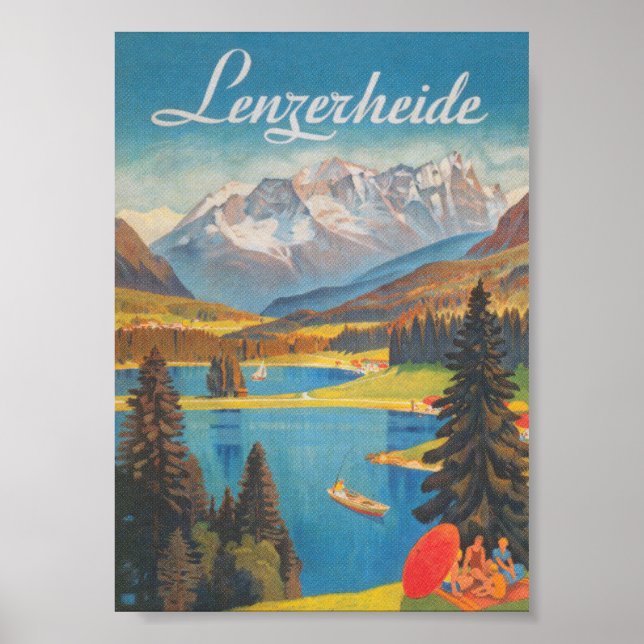 Lenzerheide Switzerland Vintage Travel Poster (Vorne)
