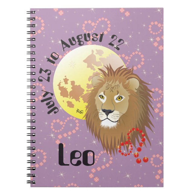 Leo 23. Juli auf August 22 Notebook Notizblock (Vorderseite)