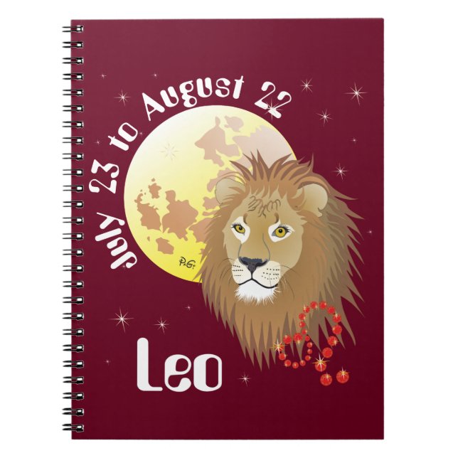 Leo 23. Juli auf August 22 Notebook Notizblock (Vorderseite)
