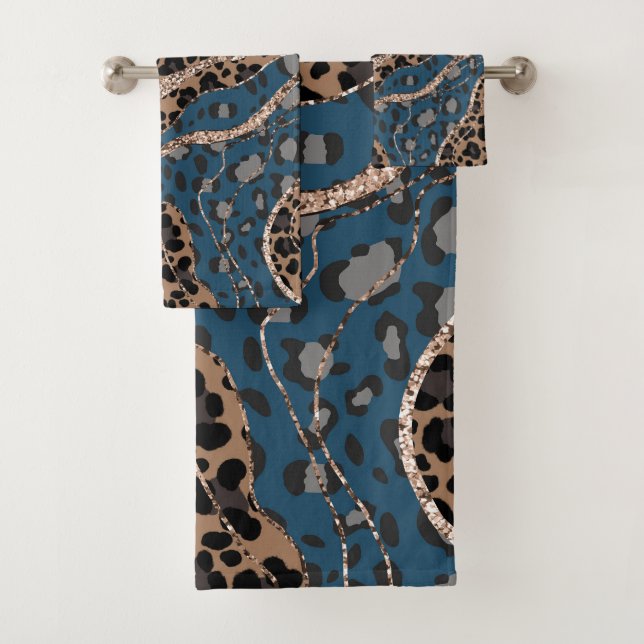 Leo Animal Print Glitter Glam 1 Badhandtuch Set (Insitu)