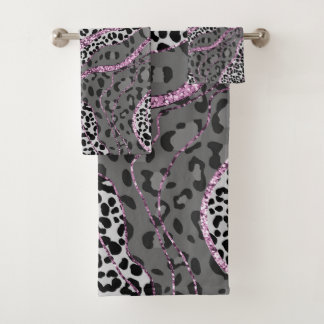 Leo Animal Print Glitter Glam 3 Badhandtuch Set