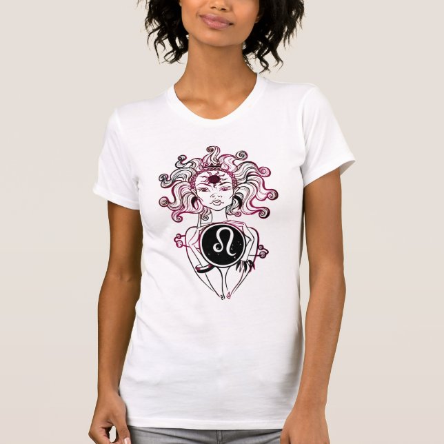 Leo Art Deco Lady T-Shirt (Vorderseite)