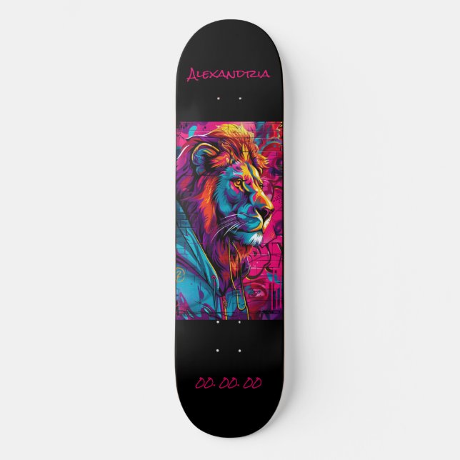 Leo Astrologie Grafitti Skateboard personnalisé (Recto)