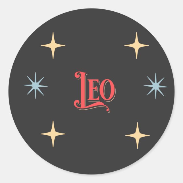 Leo Astrologisches Zeichen Runder Aufkleber (Vorderseite)