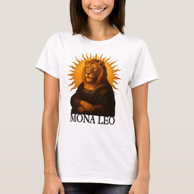 Leo astrology birth sign zodiac lion mona lisa T-Shirt (Vorderseite)