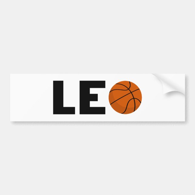 Leo Basketball Autoaufkleber (Vorne)