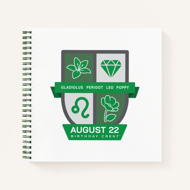 Leo Birthday Crest™ for August 1-22 Notizbuch (Vorderseite)