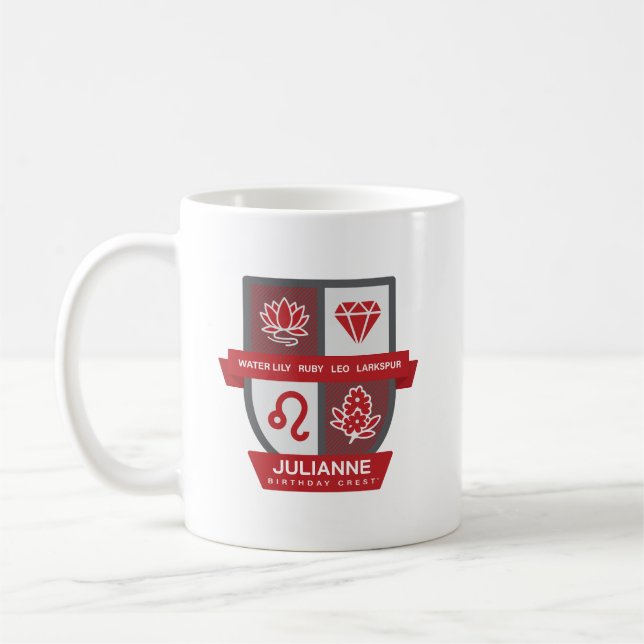 Leo Birthday Crest™ for July 23-31 Mug Kaffeetasse (Links)