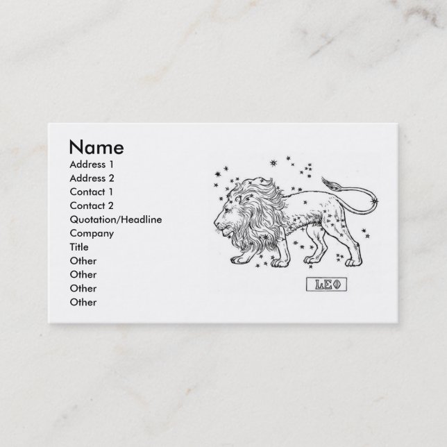 Leo Business Card Visitenkarte (Vorderseite)
