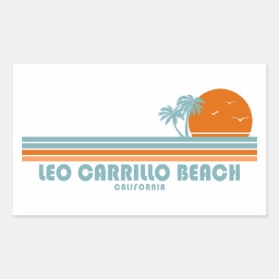 Leo Carrillo Beach Kalifornien Sonne Palmen Rechteckiger Aufkleber