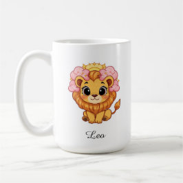 Leo Celestial Zodiac Tasse - Pink Lion Kunst