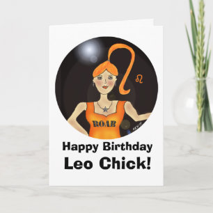 Leo Chick Birthday Card Karte