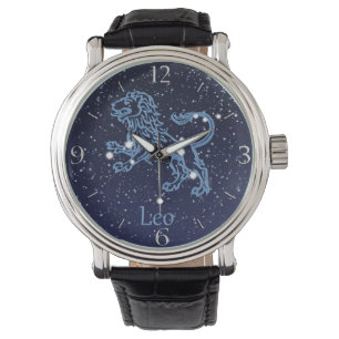 Leo Constellation and Zodiac Sign with Stars Armbanduhr
