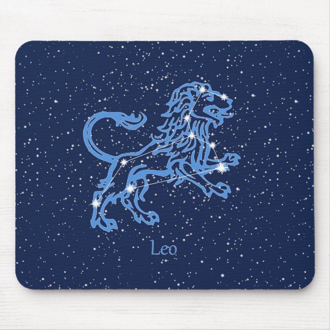 Leo Constellation and Zodiac Sign with Stars Mousepad (Vorne)