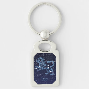 Leo Constellation and Zodiac Sign with Stars Schlüsselanhänger