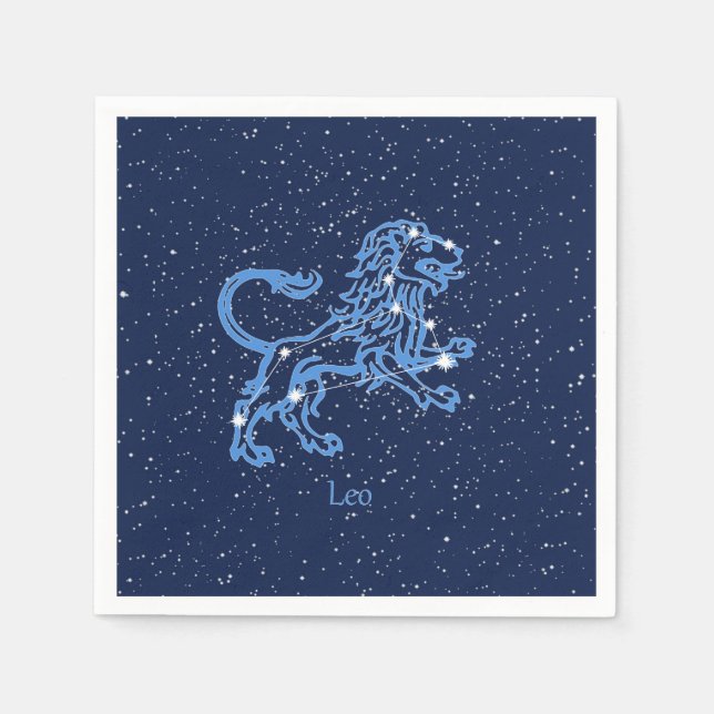 Leo Constellation and Zodiac Sign with Stars Serviette (Vorderseite)