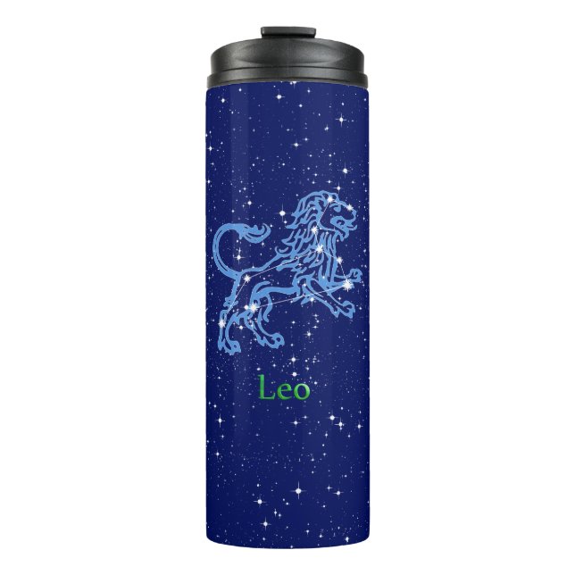 Leo Constellation and Zodiac Sign with Stars Thermosbecher (Vorderseite)
