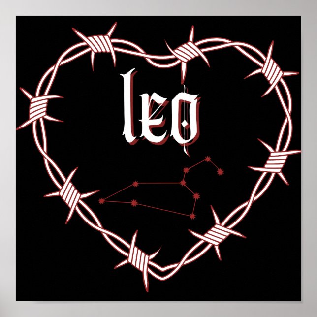 Leo Constellation Gothic Dark Celestial Art Poster (Vorne)