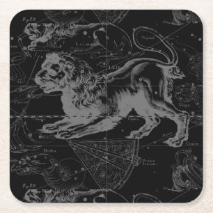 Leo Constellation Hevelius 1690 Juli 23 - August 2 Rechteckiger Pappuntersetzer