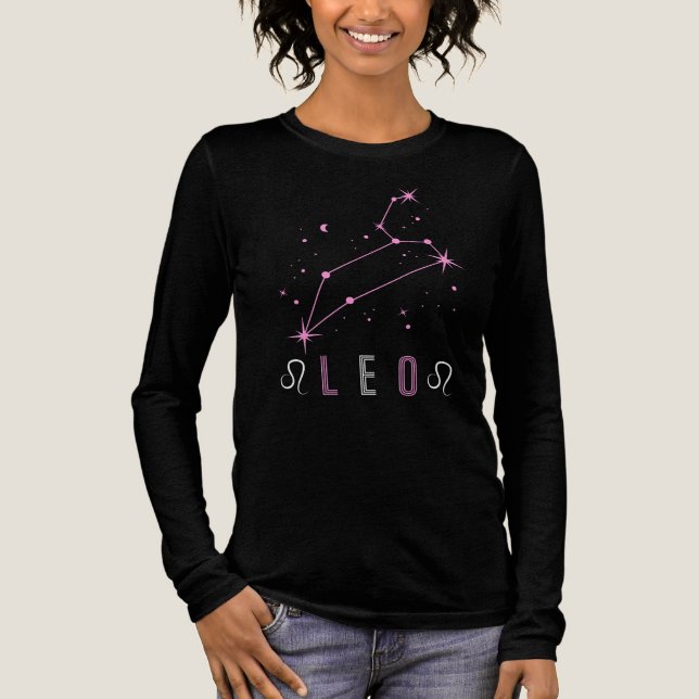 Leo Constellation in rosa Tri-Blend Shirt (Vorderseite)