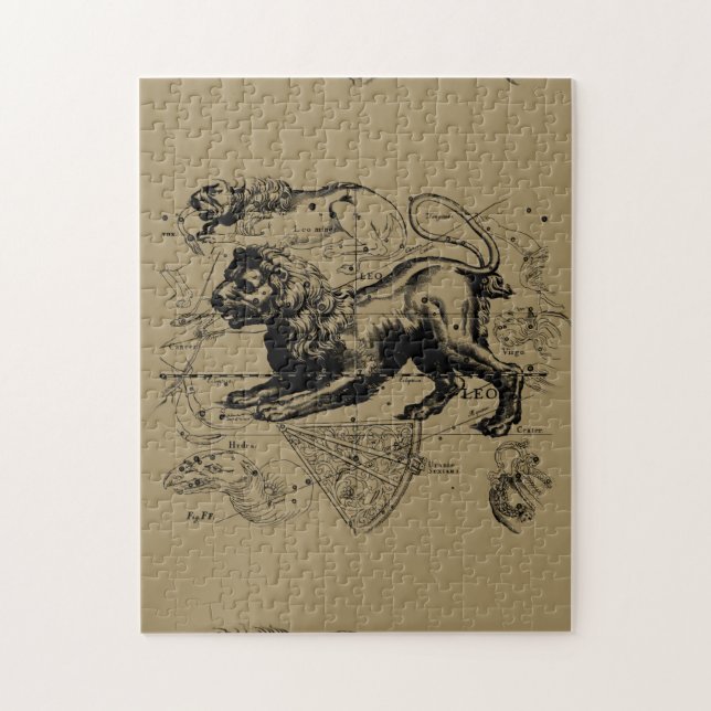 Leo Constellation Map Hevelius circa 1690 (Vertikal)