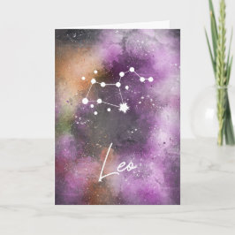 Leo Constellation Zodiac Lila Galaxie Karte