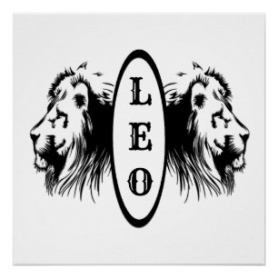 Leo der Löwe Buchdeckel-Zodiakus Poster