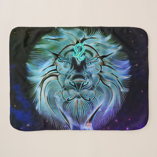 Leo der Löwe zodiakischer Decke Sherpadecke (Vorderseite (Horizontal))