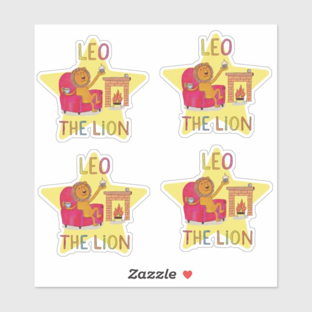 Leo, der niedliche Löwe aus dem Löwenzwerg Aufkleber (Blatt)