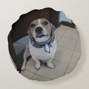 Leo, der süße und freundliche Jack Russell Rundes Kissen