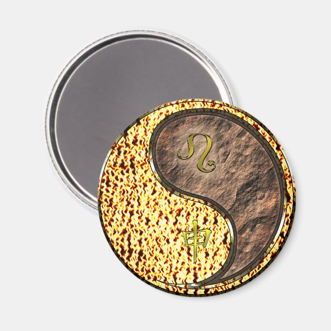 Leo & Erd-Affe Magnet (Vorderseite/Rückseite)