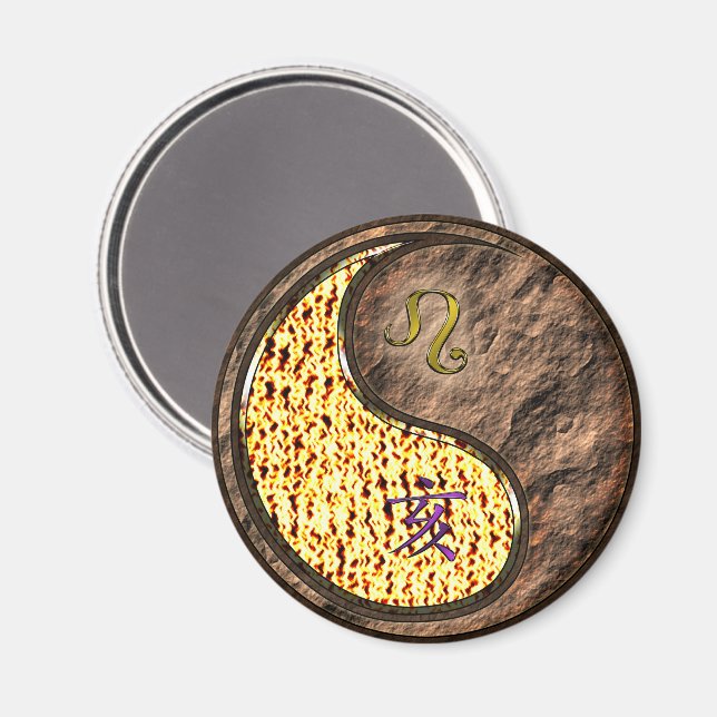 Leo & Erde Schwein Magnet (Vorderseite/Rückseite)