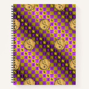 Leo & Feuer-Schwein Spiralblock Notizbuch
