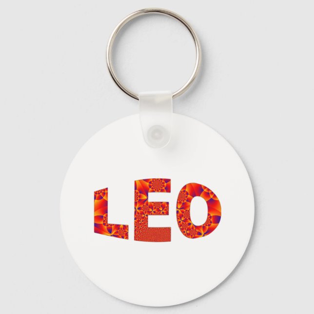 Leo - Firey Orange Yellow Blue Schlüsselanhänger (Vorderseite)