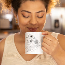 Leo Girl 15oz Black Rim Tasse