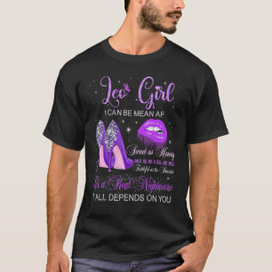 Leo Girl Birthday High Heels Tropfen Lippen Butter T-Shirt