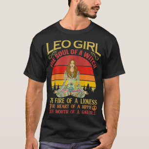 Leo Girl Zodiac Funny Astrologie Retro Vintagen Zi T-Shirt