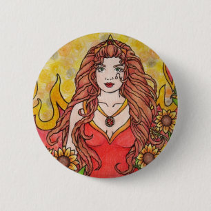 Leo Goddess Button