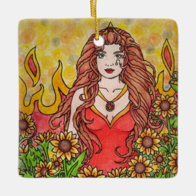 Leo Goddess Keramikornament (Vorderseite)