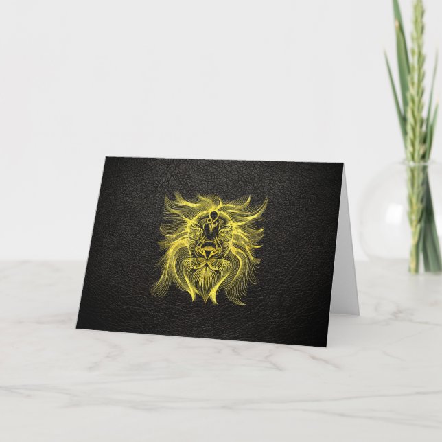 Leo Gold sur carte en cuir (Devant)
