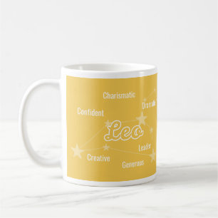 Leo Golden Aquarell Astrologie Sternzeichen Tasse