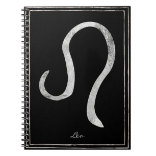 Leo Hammersilber stilisierte Astrologie-Symbol Notizblock