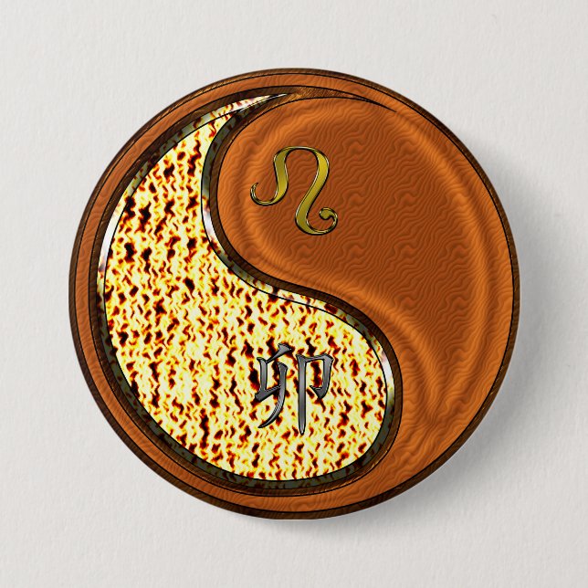 Leo & Holzkaninchen Button (Vorderseite)