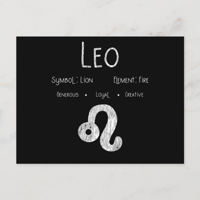 Leo Horoscope Astrologie Star Sign Geburtstagsgesc Postkarte (Vorderseite)