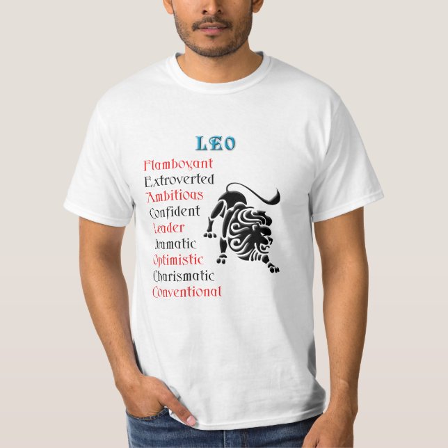 Leo Horoscope Zodiac Sign T-Shirt (Vorderseite)