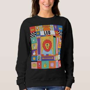Leo Horoskop Abstrakt Zodiac Mystic Symbols Sweatshirt