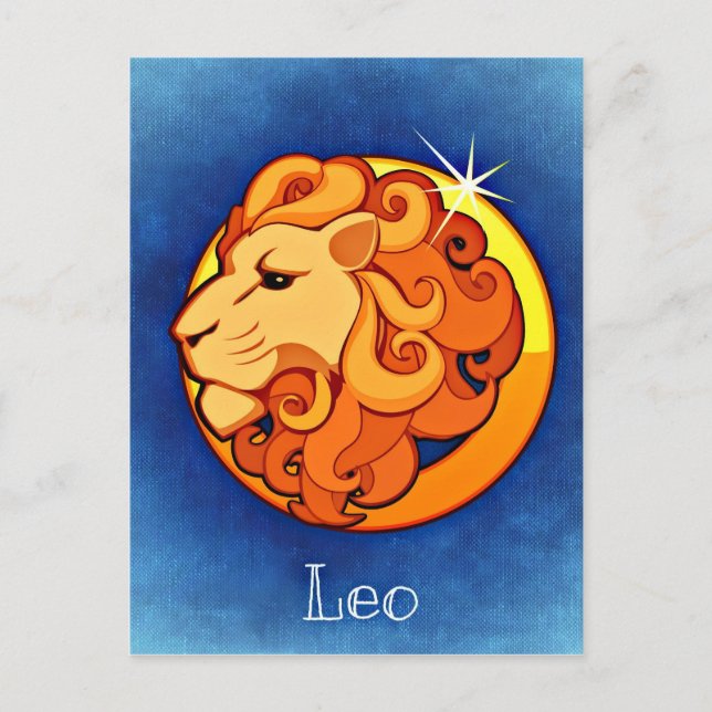 Leo in Blue Postkarte (Vorderseite)