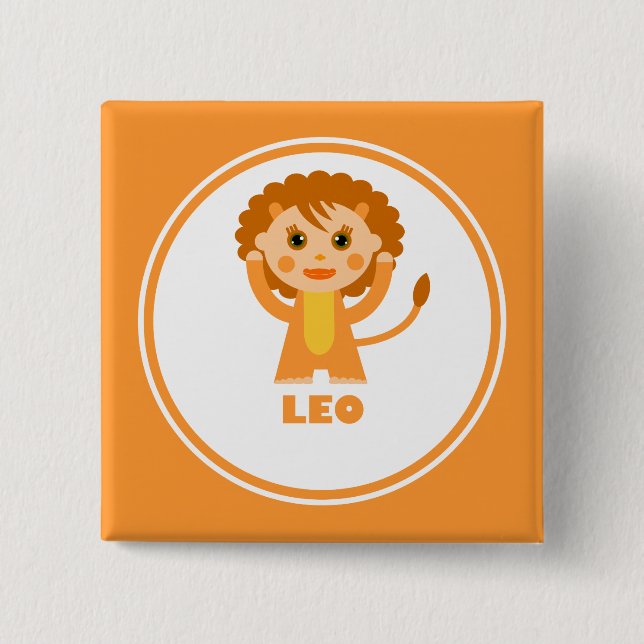 Leo ist mein Zodiac-Zeichen Button (Vorderseite)